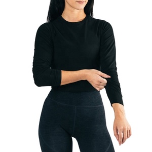 Haut court à manches longues pour femmes, t-shirt avec Logo personnalisé, nouvelle mode été 2020 - Product Image 1