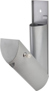 Cendrier mural extérieur moderne en métal Winland pour jardins publics et rues fumeurs – Poubelle métropolitaine pour usage extérieur - Product Image 4