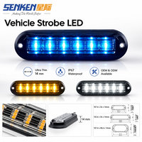 Feu de signalisation SENKEN 6 LED blanc, rouge, bleu, vert, ambre, feu stop, feu de grille, feu d'avertissement LED, feu de détresse