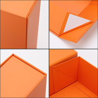 Boîtes en papier personnalisées de qualité supérieure, orange vif, pliables, magnétiques, rigides, pour l'emballage de produits de beauté de luxe, de parfums et de vêtements