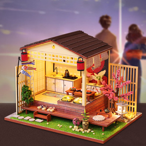Kit de construction de nichoir à livres en bois assemblé à la main, mini-maison japonaise miniature DIY, ornement de bureau miniature - Product Image 3