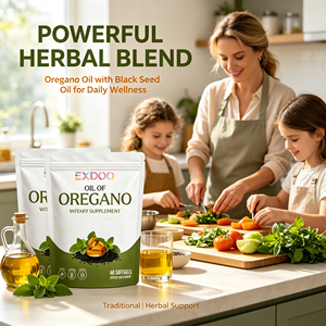 Capsule <span class=keywords><strong>di</strong></span> Olio <span class=keywords><strong>di</strong></span> Origano OEM con Olio <span class=keywords><strong>di</strong></span> Semi Neri, Formula 2 in 1, 6000mg Origano, 200mg Semi <span class=keywords><strong>di</strong></span> <span class=keywords><strong>Cumino</strong></span> <span class=keywords><strong>Nero</strong></span> per Supporto Immunitario - Product Image 5