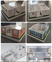 Maison modulaire pliable et extensible à double aile Conteneur ailé Chambre préfabriquée Conteneur Maison mobile pour régions éloignées