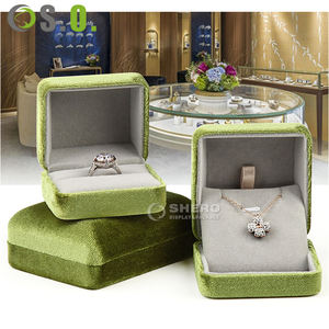 Estuche de Terciopelo Verde de Alta Gama para Joyería, Caja Personalizada para Collar y Colgante, Cajas de Terciopelo y Gamuza con Diseño Elegante, Caja de Franela para Collar - Product Image 2