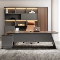 Ensemble de chaises de bureau de direction bicolores, style moderne minimaliste, haut de gamme, en bois, mobilier de luxe premium