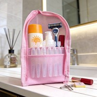 Trousse de Toilette Portable Multifonctionnelle pour Voyage, Organisateur de Brosses à Dents, Sac de Rangement en EVA et Maille pour Maquillage