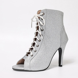 Sandalias de Tacón Alto con Plataforma y Punta Abierta para <span class=keywords><strong>Mujer</strong></span>, <span class=keywords><strong>Primavera</strong></span> <span class=keywords><strong>Verano</strong></span>, Parte Superior de Mezclilla, con Cordones, Tacón Súper Alto - Product Image 5