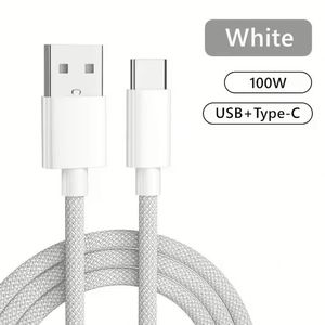 100W High Speed Nylon Braided <b>Cable</b> <b>USB</b> to <b>Type</b>-<b>C</b> 6A Fast Charging <b>Cable</b> 1M 2M <b>USB</b> <b>C</b> Data <b>Cable</b> - Product Image 6
