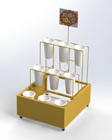 Rak Bucket bulat Multi-Level berdiri di lantai dengan fitur putar untuk tampilan toko dan penggunaan toko bunga