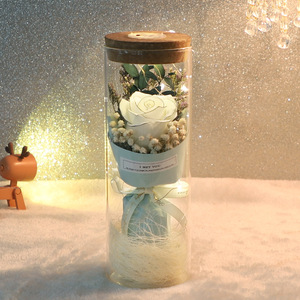 TC 2024 Nouveau Design <span class=keywords><strong>Chanson</strong></span> Rose Bouquet De Fleurs Artificielles Dans Un Bocal En Verre Pour La Vie Présent Savon Rose Feuilles De Fleurs Séchées Bouquet - Product Image 3