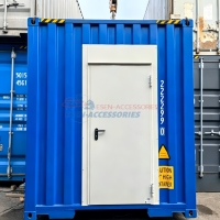 Porte de conteneur pré-assemblée en acier galvanisé ignifuge avec plaque d'égouttement extensible pour la modification de bureaux en conteneurs maritimes