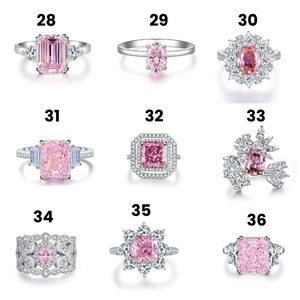 S925 Sterling Silver Radiant Cut Màu Hồng Icicle Cubic Zirconia Nhẫn Đầy Màu Sắc Đá Quý Đám Cưới Và Engagement Ring - Product Image 5