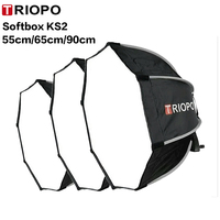 Triopo Ks2 55cm 65cm 90cm Boîte à lumière photographique pliable octogonale Softbox avec poignée et support pour Yongnuo Speedlite