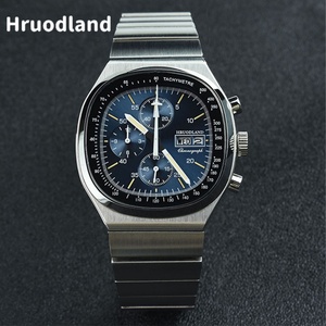 Hruodland Nouveau 2025 Nouveau 0S00 Montre Homme Rétro à Quartz Chronographe Saphir Acier Inoxydable Étanche 10 Bar Lumineux C3 Reloj Hombre - Product Image 4