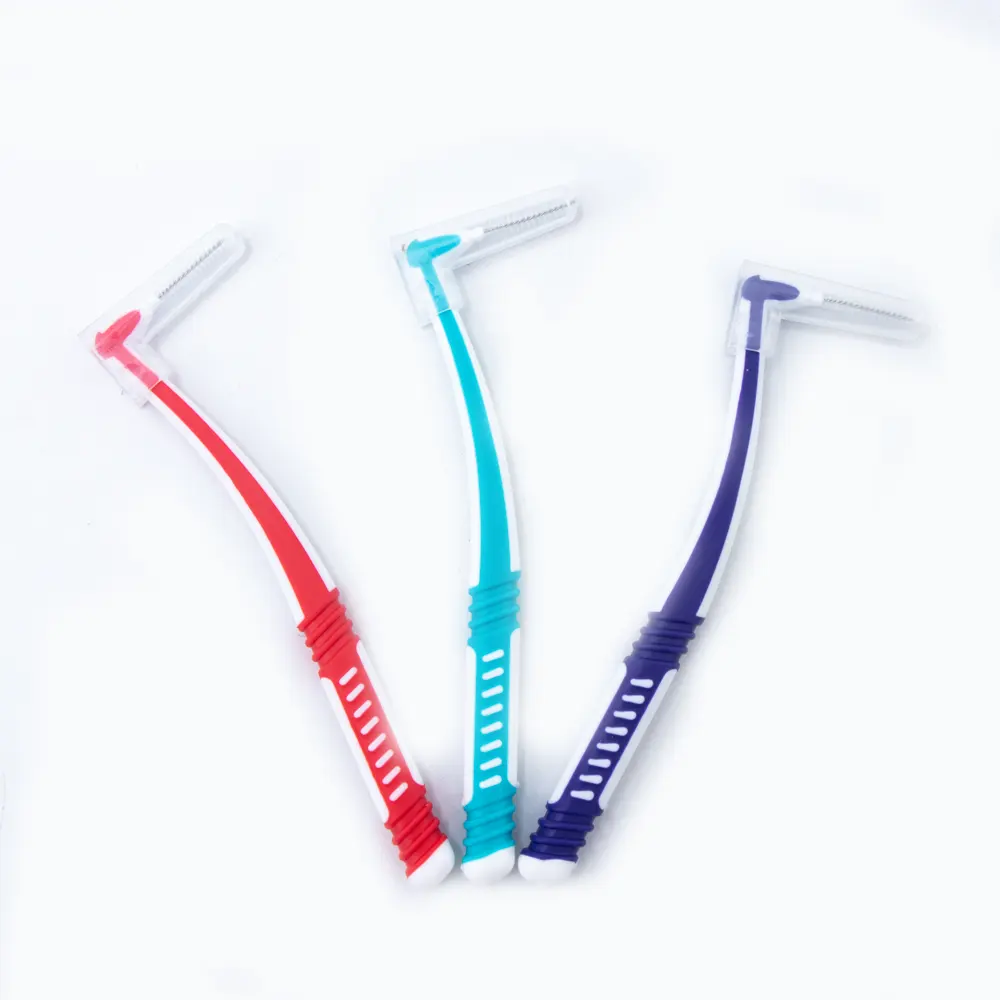 Qualidade garantia L forma interdental escovas descartáveis limpeza dental escova interdental