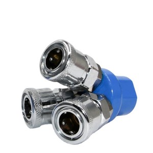 Raccord rapide pneumatique Wentai SMV, connecteur rond duo autobloquant en fer chromé, accessoire pneumatique - Product Image 2