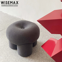 Meubles 75 cm en laine d'agneau doux et pelucheux, tabouret de salon nordique, en peluche