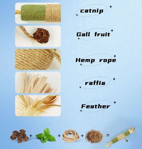 Novedad sostenible dibujos animados <span class=keywords><strong>Catnip</strong></span> Molar Stick Chew Toy con hierba de rafia para gatos - Product Image 5