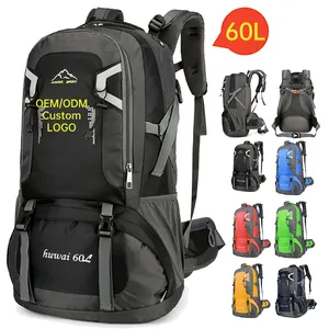 40L 50L 60L grosir Travel Hiking ransel tahan air Anger tas olahraga untuk luar ruangan ransel gunung ransel kapasitas besar