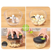 Multifunctionele handmatige knoflook- en groentesnijder met handvat & groentesnijder fruit