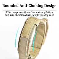 Collier tactique pour chien avec anneau métallique pour grandes races, coutures renforcées, boucle en nylon durable, collier réglable pour animaux de compagnie