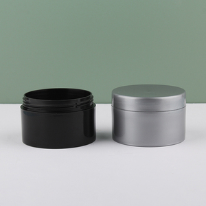 Bouteille de crème à large ouverture personnalisée en noir et <span class=keywords><strong>argent</strong></span>, bouteille en plastique pour poudre dentaire, pot de cire pour cheveux, pot de masque, boîte de crème pour les yeux, boîte de crème pour le visage - Product Image 2