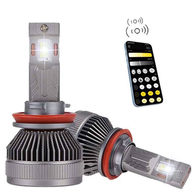 New Arrival APP Control H7 H11 Led Headlights Colors Changing 9005 9006 LED Light Bulb for Car Front Lamps