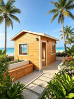 Maisonnette Modulaire en Acier Personnalisable, Respirante, Préfabriquée, pour Ferme, Cabane de Plage, Villa, Assemblage Rapide, Idéale pour Station Balnéaire et Séjour de Vacances