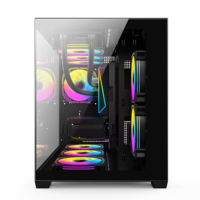 Boîtier d'ordinateur OEM d'usine MicroATX/ITX avec châssis en verre trempé, supportant 9 ventilateurs, pour la vente en gros