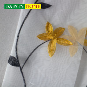 Precio al por mayor estilo asiático romántico flor cortinas bordado tul ventana cortinas transparentes para sala de estar cortinas bordadas - Product Image 4