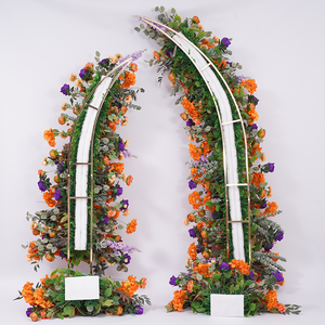 Corne de mariage porte arc <span class=keywords><strong>cadre</strong></span> décor Orange violet série fleur rangée Arrangement événement fête fenêtre affichage accessoires A8613 - Product Image 5