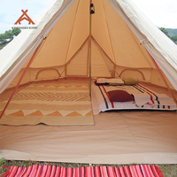 Carpa de campaña Kawagebo Kamp (KK) de 13.1 pies, para 2-6 personas, de poliéster y algodón, tipo yurta, para las cuatro estaciones, tipo tienda de campaña de lona.