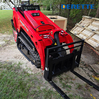 Chargeuse sur chenilles Derette V1000 Mini avec moteur Kubota D902 de 25 CV certifié CE EPA et accessoires de chargeur frontal