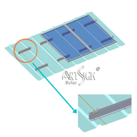 Structure de montage sur toit en aluminium à profilé haut pour panneaux solaires photovoltaïques, pour toiture en tôle, installation rapide