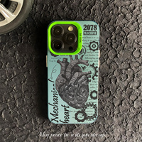 Coque arrière de modèle de coeur médical coloré iPhone 7/8/12/13 Mini/11/14/15/16 Pro Max coque de téléphone antichoc de concepteur élégant Unique