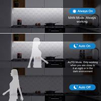 Bandes lumineuses LED rechargeables 2M Blanc froid avec détecteur de mouvement pour armoires, chambre, cuisine, sous-meuble, télévision, escaliers, cadre de porte
