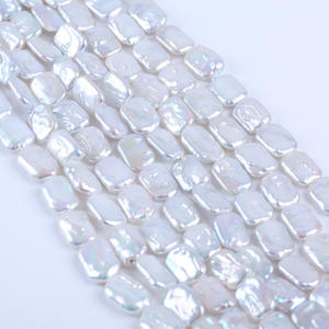 Chaîne de perles de culture d'eau douce de forme baroque de 11-12 mm, perles carrées DIY, perles naturelles en vrac, perles carrées de 11-12 mm, perles naturelles - Product Image 5