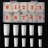 Faux ongles transparents naturels de haute qualité XL, 500 embouts par boîte, style français blindé, semi-adhésifs et entièrement adhésifs