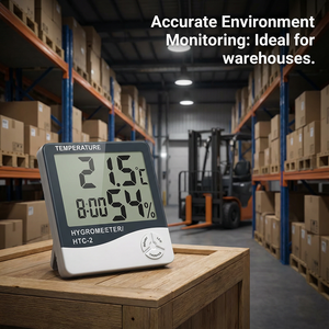 Thermo-hygromètre numérique à sonde externe HTC-2, double température, étanche, en plastique, pour la maison et le bureau - Product Image 6
