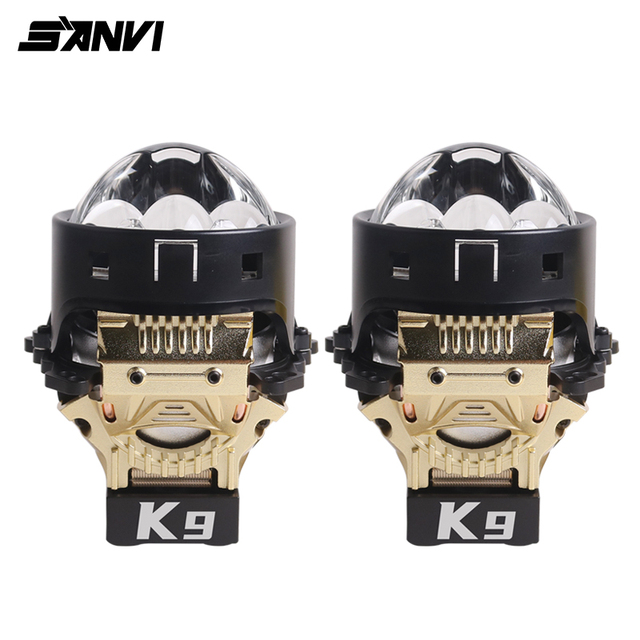 Sanvi New 3 Inch K9 50W 6000K Bi-LED Projector Lens Headlights Super Bright KUIJIA Armor Series for Audi A6 C7 for Dodge Charger