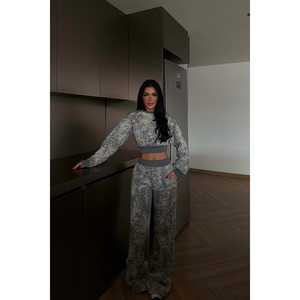 Ensemble de survêtement coupe-vent et respirant Atlas, motif uni personnalisé, streetwear pour l'hiver, jogging, gym, avec logo, grandes tailles - Product Image 3