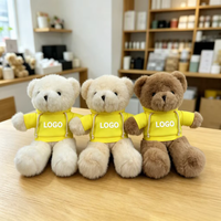 Ours en peluche moelleux personnalisé avec logo, sweat à capuche, jouet en peluche, ours en peluche imprimé avec logo personnalisé, vente en gros, cadeau promotionnel pour école ou entreprise