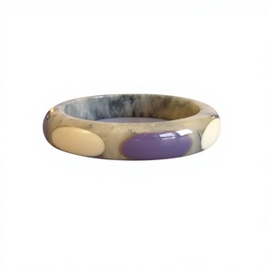 New Design <b>Bangle</b> Handmade Resin Stylish <b>Bangle</b> Set Round Colorful Striped Bracelets Women Jewelry Craft Artwear Wedding Woman - Product Image 3
