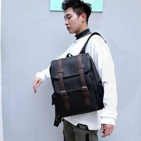Nouveau Sac à Dos de Mode Homme en Cuir PU Luxe, Sac d'École Style Préppy Anglais, Sacs pour Ordinateur Portable Sac Pour Homme