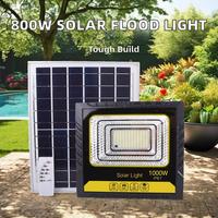 Projecteur solaire LED extérieur étanche en ABS, lampe de jardin, indice de protection IP66, télécommande, intensité réglable, angle de faisceau 120°, 8000K, CE RoHS