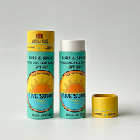 100% écologique cylindre déodorant bâton conteneur de qualité alimentaire pour baume à lèvres crème solaire emballage en carton Push up papier Tube