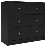 Design contemporain sophistiqué noir 4 pièces ensembles de chambre à coucher meubles avec 6 tiroirs double commode 3 tiroirs coffre 2 tables de chevet