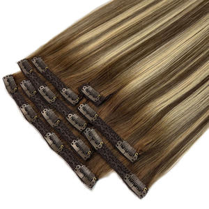 人毛クリップインエクステンション卸売格安バラヤージュカラー人毛 - Product Image 2