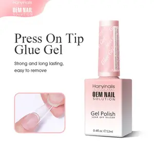 Hanyinails New Technology Multifunction Transparent Pink Nude Nail Tips Glue Gel Polish For Nail Extension