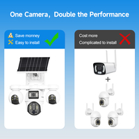 Caméra solaire OEM/ODM V380 d'origine BP19 DL à 4 objectifs, fonction panoramique/inclinaison à 3 objectifs, grand angle, étanche IP65, caméra de sécurité